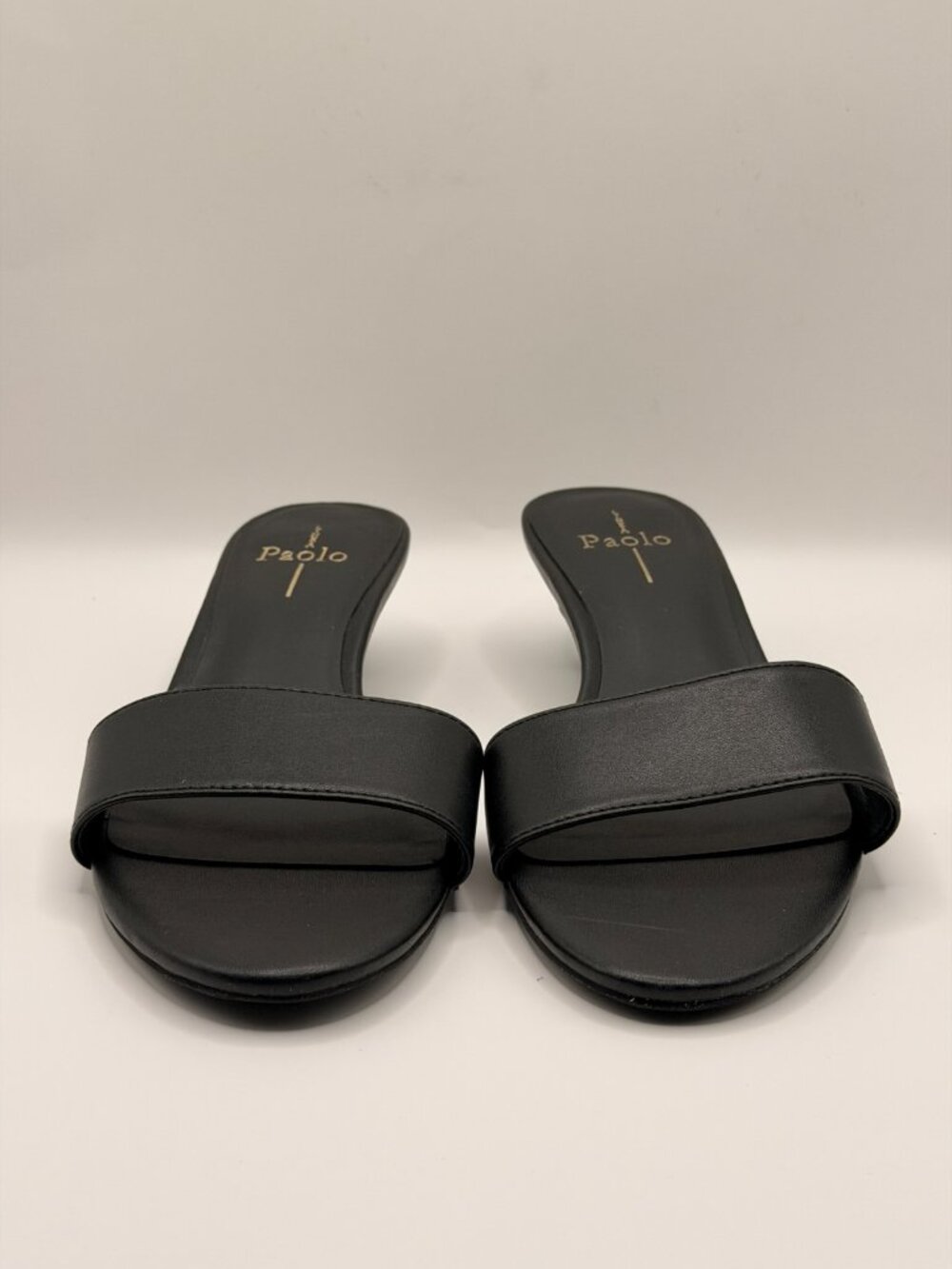 Linea Paolo Women’s Ilia Black Leather Kitten Heel Sandal Sz 8 M - Picture 4 of 10